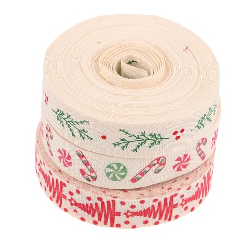 DEARMAMY 3 Stück Teiliges Baumwoll-weihnachtsband Breit Lang Festliches Geschenkband mit Charmanten Mustern Langlebig und Vielseitig für Diy-kränze Verpackungen und Zeitlich passende von DEARMAMY