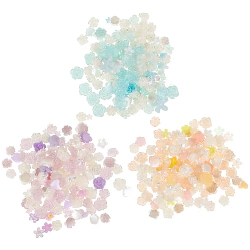 DEARMAMY 3 Stück Tüten Mini Camellia Handyhüllen Dekorationen und Nagelkunst Charms Resin Nageldekore für Diy Projekte für Blau und von DEARMAMY