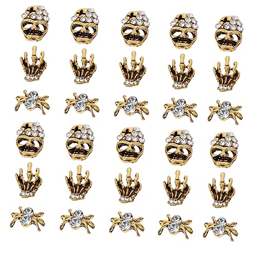 DEARMAMY 30 Stück Teiliges Halloween Nagelcharms aus Metall Einzigartige Schädel und Spinnen Deko DIY Maniküre Zubehör für Nail Art Vielseitig Einsetzbar für Nägel Basteln und Körperkunst DEARMAMY 30 Stück Teiliges Halloween Nagelcharms aus Metall Einzigartige Schädel und Spinnen Deko DIY Maniküre Zubehör für Nail Art Vielseitig Einsetzbar für Nägel Basteln und Körperkunst von DEARMAMY