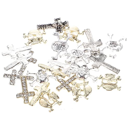 DEARMAMY 30Stücke Halloween Charms Nageldekoration Schädel Und Design Für DIY Nagelkunst Und Festtagsverschönerung Für Nagelstudios Und Zuhause von DEARMAMY