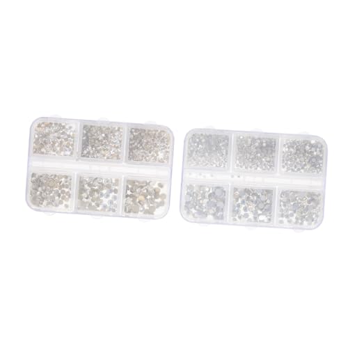DEARMAMY 4 Sätze 4Er Set Strass Nagelkunst Accessoires Nagel Charms Dekorationen Nagelschmuck Basteln Nagelkunst Perlen Nagel Accessoires Zehennägel Süße Glitzer Nagel 2Boxen*4 von DEARMAMY