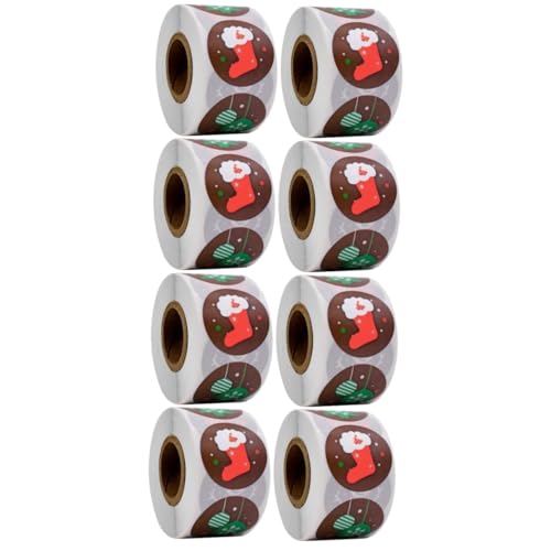 DEARMAMY 4 Sätze Christmas Tree Sticker Weihnachtsaufkleber Geschenksticker Szene Dekoration Backsiegelaufkleber Etikettenaufkleber Für Süßigkeitentüten Kupferplattenaufkleber 2 Rollen * 4 von DEARMAMY