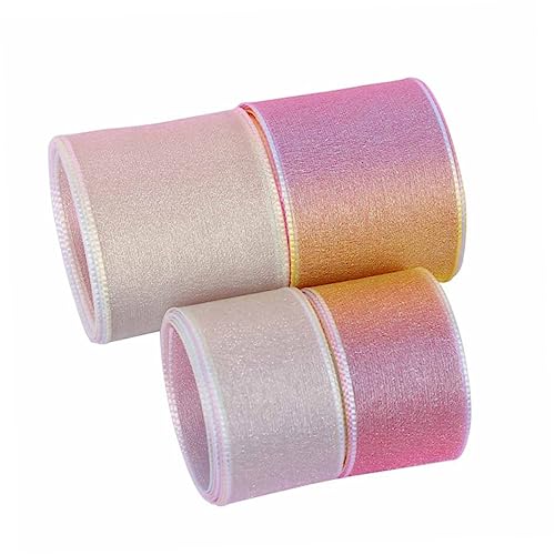 DEARMAMY 4 Stück DIY Farbige Schleifenbänder Gradient Chiffon Geschenkverpackungsbänder für Haarschmuck Dekorationen und Festlichkeiten von DEARMAMY