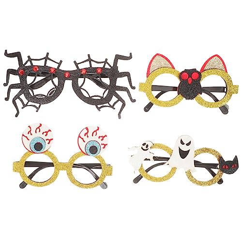 DEARMAMY 4 Stück Teiliges Halloween Brillen Lustige Cosplay Brillen mit Skelett Eule und Spinne Party Accessoires für Gruselige Fotomotive und Festliche DEARMAMY 4 Stück Teiliges Halloween Brillen Lustige Cosplay Brillen mit Skelett Eule und Spinne Party Accessoires für Gruselige Fotomotive und Festliche von DEARMAMY