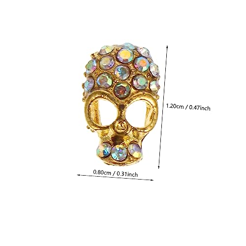 DEARMAMY 40 Stück Teiliges Goldfarbenes Nagelschmuck mit Strasssteinen Nail Art Dekoration für Natürliche und Künstliche Nägel für Halloween Karneval und Beauty Salon Use von DEARMAMY
