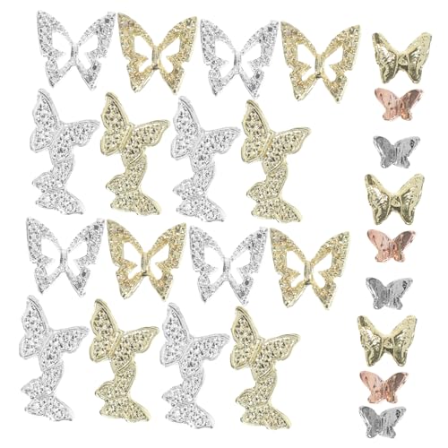 DEARMAMY 40Stücke Nagelanhänger Schmetterling Charms Für Nail Art Maniküre Dekorationen DIY Nageldesign Zubehör Für Künstliche Nägel Vielseitige Ornamente von DEARMAMY