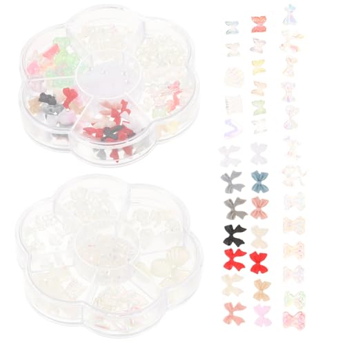 DEARMAMY 5 Sätze Boxen Perlen Nagelcharms Mit Schleifen Maniküre Dekorationen Für Diy Nail Art Verschiedene Designs Für Zuhause Oder Profis 2boxen*5 von DEARMAMY