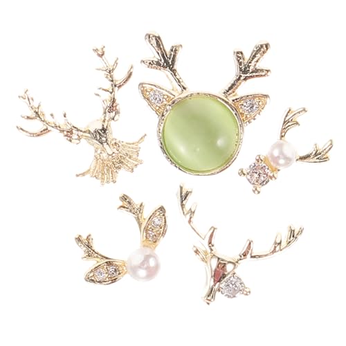 DEARMAMY 5 Stück Teiliges Weihnachts Nageldekorationen Nail Charms mit Kreativen Rentier Designs Kleine Einzigartige Nail Art Zubehör für DIY Maniküre und Geschenkideen DEARMAMY 5 Stück Teiliges Weihnachts Nageldekorationen Nail Charms mit Kreativen Rentier Designs Kleine Einzigartige Nail Art Zubehör für DIY Maniküre und Geschenkideen von DEARMAMY