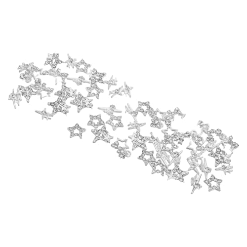 DEARMAMY 50 Stück Metall Nagel Schmuck Stern Charms Strass für Gel Nails Hohlstern Nail Art Dekorationen Silber Metallic für Weihnachten Party DIY DEARMAMY 50 Stück Metall Nagel Schmuck Stern Charms Strass für Gel Nails Hohlstern Nail Art Dekorationen Silber Metallic für Weihnachten Party DIY von DEARMAMY