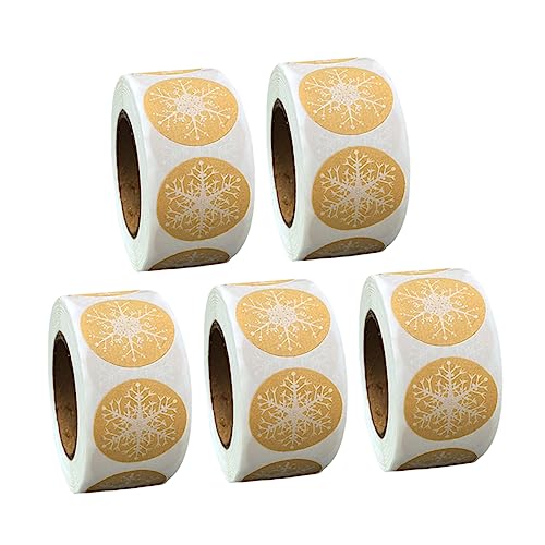 DEARMAMY 5Rollen Weihnachts Aufkleber Selbstklebende Kraftpapier Etiketten Für Scrapbooking DIY Dekoration Und Geschenkverpackungen Pro Runder Aufkleber DEARMAMY 5Rollen Weihnachts Aufkleber Selbstklebende Kraftpapier Etiketten Für Scrapbooking DIY Dekoration Und Geschenkverpackungen Pro Runder Aufkleber von DEARMAMY