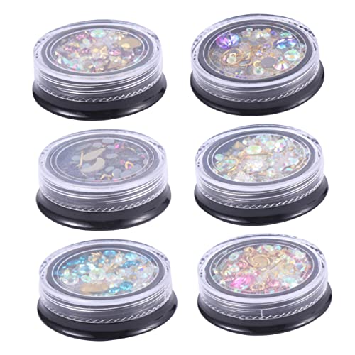 DEARMAMY 6 Boxen Manicure Charm Nagelsteine Set Boxen Bunte Strasssteine Flacher Rückseite Mix Formen Diy Nail Art Zubehör für Natürliche und Künstliche Nägel Multifarbig Salon Zuhause DEARMAMY 6 Boxen Manicure Charm Nagelsteine Set Boxen Bunte Strasssteine Flacher Rückseite Mix Formen Diy Nail Art Zubehör für Natürliche und Künstliche Nägel Multifarbig Salon Zuhause von DEARMAMY