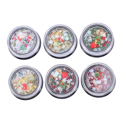 DEARMAMY 6 Boxen Nagel Schmuck Weihnachts Nail Art Dekoration Maniküre Charms DIY Nail Art Accessory für Weihnachtsfeier Familie Shopping DEARMAMY 6 Boxen Nagel Schmuck Weihnachts Nail Art Dekoration Maniküre Charms DIY Nail Art Accessory für Weihnachtsfeier Familie Shopping von DEARMAMY