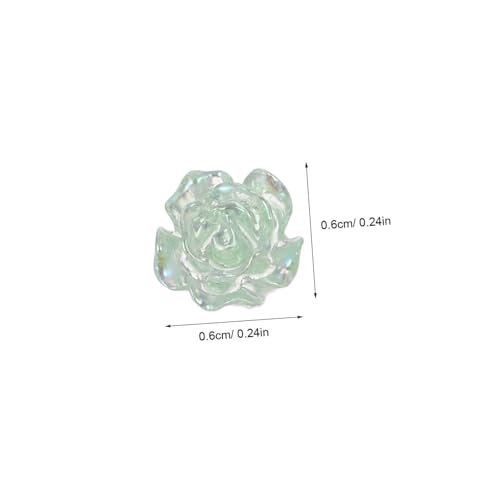 DEARMAMY 60 Stück Nagelverzierungen mit Camellia Rosen Iriszierende Resin-blumen Leichte DIY Maniküre Charms für Frauen und Mädchen Dekorative Fingernagel-applikationen für Nails von DEARMAMY