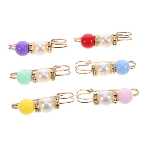 DEARMAMY 6St Taillenknopf mit Perlen Wickelband exquisite Schlüsselanhänger Draht- und Kabelband kleine Schrauben Rock Halter Hosen Taille Vintage-Pullover-Schal-Clips Bundstraffer Plastik von DEARMAMY