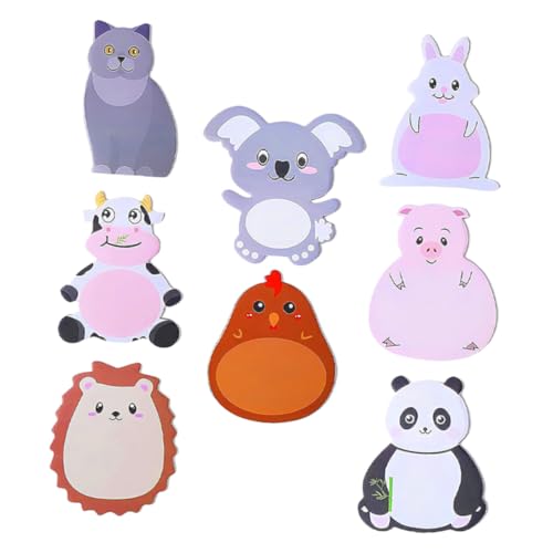 DEARMAMY 8 Haftnotizblock mit Tiermotiv süße Schulsachen kawaii schulmaterial Seitenmarkierungen süßes stationäres Notizblock süß Klebestreifen Papier von DEARMAMY