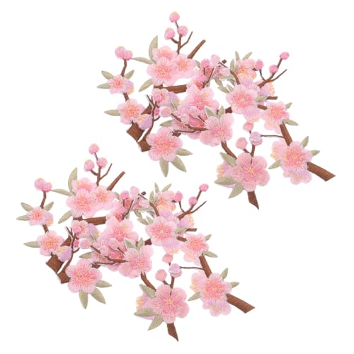 DEARMAMY 8 Stück Gestickter Stoffaufnäher süße Applikationen zum Aufnähen Applikationen zum Aufnähen von Blumen Flecken nähen Stickereiapplikation Blütenblüte Applikation Rosa von DEARMAMY