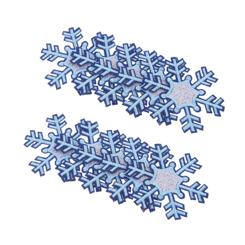 DEARMAMY 8 Stück Schneeflocke Stickstoffpatz Gestickte Aufnäher Schneeflocke Flicken Für Kleidung Annähen Patches Für Rucksäcke Zum Aufnähen Himmelblau von DEARMAMY