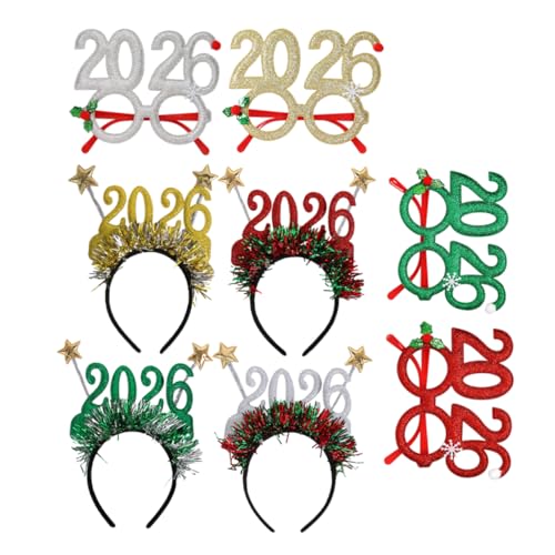 DEARMAMY 8 Stück Teiliges Year Headwear mit Headbopper und Brillenrahmen Vielseitiges Party Accessoire für Silvesterfeiern Komfortabel und Festlich für Familien und Büroveranstaltungen DEARMAMY 8 Stück Teiliges Year Headwear mit Headbopper und Brillenrahmen Vielseitiges Party Accessoire für Silvesterfeiern Komfortabel und Festlich für Familien und Büroveranstaltungen von DEARMAMY