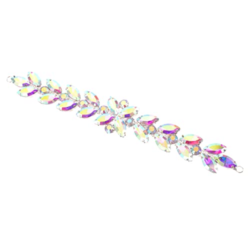 DEARMAMY Ab Farbverlauf Strass Applikation Pferdeauge Form Dekorativer Kleidungsaufnäher Reparierende Patches für Hochzeitskleid Gürtel Braut und Festmode Accessoire von DEARMAMY