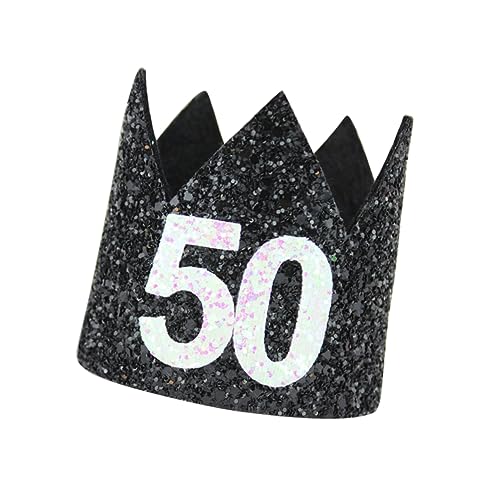 DEARMAMY Geburtstagsparty-Hüte fünfzig Geburtstag Geschenke zum 50. Geburtstag Partyhut zum 50. Geburtstag Make-up-Stirnband Hut zum Geburtstag Geburtstagskappe Anzahl Geburtstagshut Krone von DEARMAMY