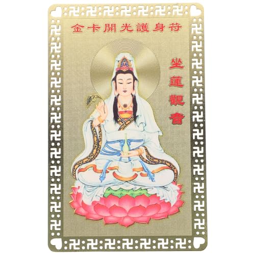 DEARMAMY Chinesische Feng-Shui-Amulett-Karte Tai Sui Buddhistische Amulett-Karte Weltfrieden- -Karte Kwan-Yin-Guanyin-Gold-Schutzkarte für Viel Glück Verheißungsvollen Erfolg DEARMAMY Chinesische Feng-Shui-Amulett-Karte Tai Sui Buddhistische Amulett-Karte Weltfrieden- -Karte Kwan-Yin-Guanyin-Gold-Schutzkarte für Viel Glück Verheißungsvollen Erfolg von DEARMAMY
