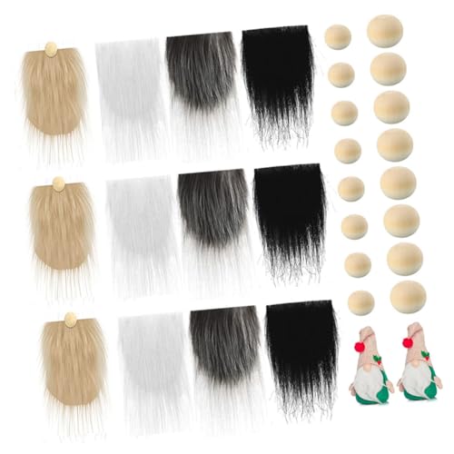 DEARMAMY DIY Wichtelbart mit Vorgeschnittenem Kunstpelz Gnom Materialpaket in Weiß Schwarz Khaki Dunkelgrau mit Holzperlen Hautfreundlich und Leicht zum Basteln DEARMAMY DIY Wichtelbart mit Vorgeschnittenem Kunstpelz Gnom Materialpaket in Weiß Schwarz Khaki Dunkelgrau mit Holzperlen Hautfreundlich und Leicht zum Basteln von DEARMAMY