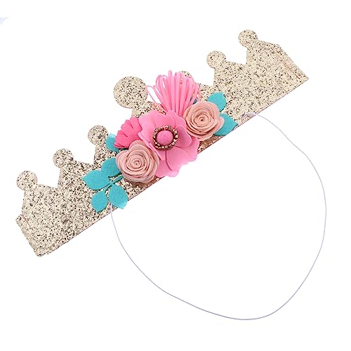 DEARMAMY Geburtstagskronenhut Hüte für Kleinkindermützen Kronenkopfschmuck tiara erste Kinderkrone Geburtstagsparty-Hut Geburtstagsdekorationen Geburtstagsfeier Papier Golden von DEARMAMY