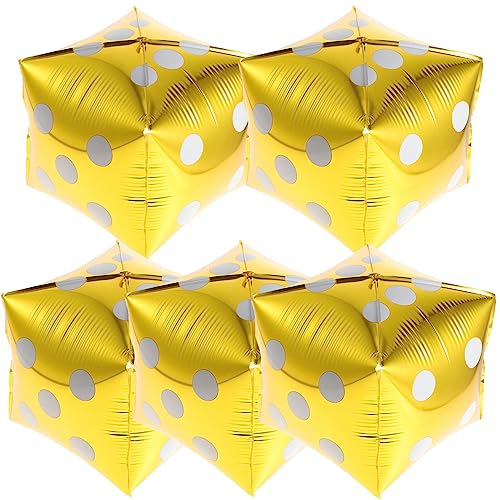 DEARMAMY Große -Würfelballons: 5 Stück 30 5 Cm Quadratisch Aluminiumfolienballons Für Las Vegas Night Party-Dekorationen Breites Spiel Geburtstagsparty-Zubehör von DEARMAMY