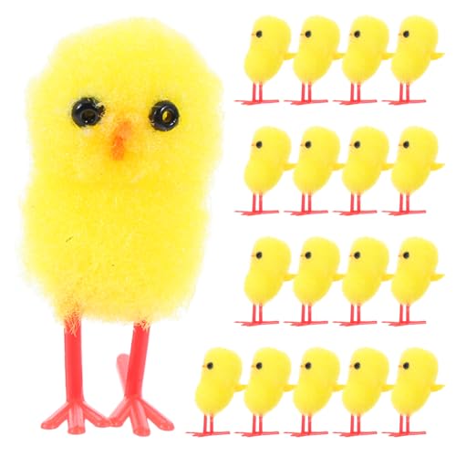 DEARMAMY Handgefertigte Oster-Plüsch-Huhn-Dekorationen, niedliche und weiche Küken-Ornamente für Zuhause, Büro oder Geschäft, für Oster-Partygeschenke und Frühlingsdekoration, 18 Stück von DEARMAMY
