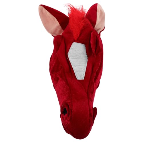 DEARMAMY Horse Head Hat Maskottchen Kopfbedeckung Furry Animal Hat Leicht Atmungsaktiv Für Halloween Karneval Cosplay Party Bühnenauftritte von DEARMAMY
