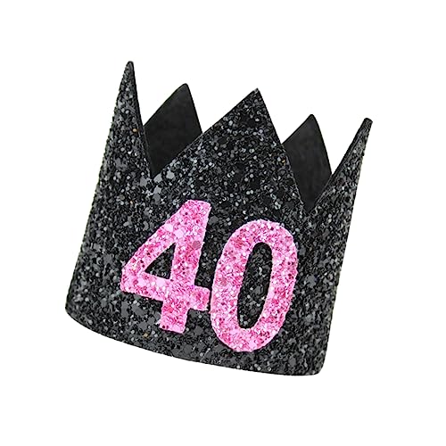 DEARMAMY Geburtstags-Stirnband Partyhüte für Erwachsene Geburtstag Tiara Stirnband 40 Geburtstag für Erwachsene Geburtstagskappe Erwachsener Dekorationszubehör Kronenhut Requisiten von DEARMAMY