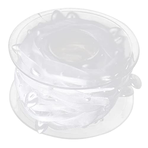 DEARMAMY Perlenbesetztes Geschenkband Herzform Weiße Schmuckkette Langlebiges Satinband für Valentinstag Hochzeit und Weihnachtsdeko Vielseitig Verwendbar für Geschenkverpackung und DIY von DEARMAMY