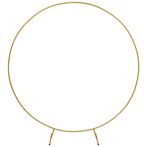 DEARMAMY Runder Hintergrundständer Metallkreis Ballonbogenrahmen Hochzeitsbogen Blumenringständer Für Hochzeiten Geburtstage Babypartys Fotohintergrunddekoration Golden von DEARMAMY