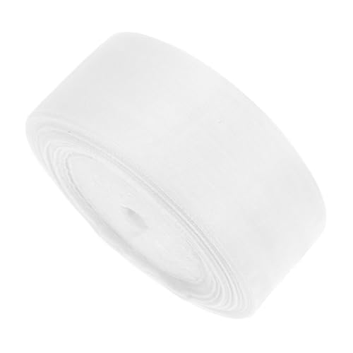 DEARMAMY Schleife geschenkband Partydekorationen Dekorationsband bastelmaterial Festliche Dekorationen Schwarzes, transparentes Organzaband Schwarzes Band zur Trauer Chiffon Weiß von DEARMAMY