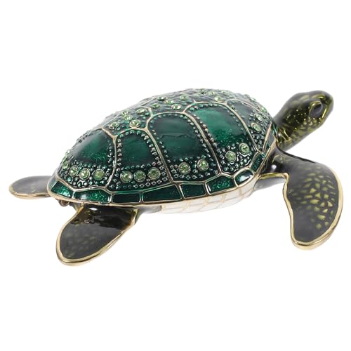 DEARMAMY Schicke Schmuckschatulle Mit Schildkröte – Schmuckschatulle Aus Emaille Figur in Form Einer Meeresschildkröte Für Frauen Und Mädchen von DEARMAMY