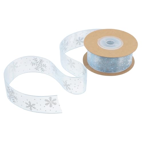 DEARMAMY Schneeflockenband mit Silberner Prägung Blaues Chiffon Geschenkband Vielseitiges Dekoband für Weihnachtsgeschenke DIY Basteln Schleifen und Partyverpackung DEARMAMY Schneeflockenband mit Silberner Prägung Blaues Chiffon Geschenkband Vielseitiges Dekoband für Weihnachtsgeschenke DIY Basteln Schleifen und Partyverpackung von DEARMAMY