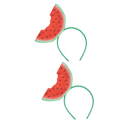 DEARMAMY Süße Wassermelonen-Stirnbänder – 9 04 X 8 0 Cm. 06X1. 57 Zoll (2Er-Pack) – Modischer Kopfschmuck Mit Obst-Stirnband – Perfekt Für Sommerpartys Und Hawaiianische Party-Events von DEARMAMY