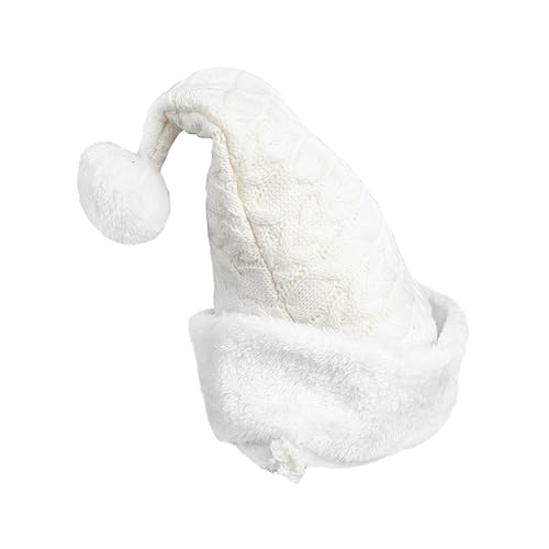 DEARMAMY Weihnachtsmütze aus Gestricktem Baumwollgarn Weicher Bequemer Winterhut für Erwachsene Festliche Partydekoration und Weihnachtskostüm Zubehör Vielseitig und Leicht zu Tragen von DEARMAMY