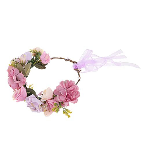DEARMAMY rosa Stirnband Brautstirnband Kopfbedeckung Hochzeit Stirnband Brautjungfer Krone zur Hochzeit Braut Blumenkrone blumenkranz haare Brautblumenkrone Brautkranz Polyester Violett DEARMAMY rosa Stirnband Brautstirnband Kopfbedeckung Hochzeit Stirnband Brautjungfer Krone zur Hochzeit Braut Blumenkrone blumenkranz haare Brautblumenkrone Brautkranz Polyester Violett von DEARMAMY