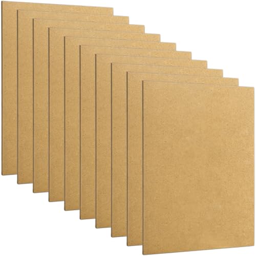 DEAYOU MDF-Holzplatten zum Basteln, 0,6 cm dicke mitteldichte Faserplatte, unlackierte Kunstspanplatten, blanko Holzfaserplatten für Heimwerker, Gravieren, Malen, Zimmerei, 27,9 x 35,6 cm, 10 Stück von DEAYOU