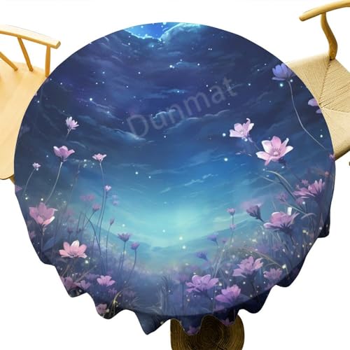DEBAOKA Runde Tischdecke mit Aquarellblumen, Vintage, natürliche Blume, Nachtszene, wiederverwendbar, kreisförmig, hitzebeständig, schmutzabweisend, Tischdecke für Esszimmer, Küche, Innen- und DEBAOKA Runde Tischdecke mit Aquarellblumen, Vintage, natürliche Blume, Nachtszene, wiederverwendbar, kreisförmig, hitzebeständig, schmutzabweisend, Tischdecke für Esszimmer, Küche, Innen- und von DEBAOKA