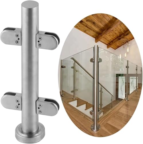 DECAKE Glasgeländersäule, (Metall gebürstetes Gold, Glasgeländerpfostenbeschläge, Glasbalustrade-Zaunpfosten für den Innen- und Außenbereich mit Klemmen, Pa DECAKE Glasgeländersäule, (Metall gebürstetes Gold, Glasgeländerpfostenbeschläge, Glasbalustrade-Zaunpfosten für den Innen- und Außenbereich mit Klemmen, Pa von DECAKE