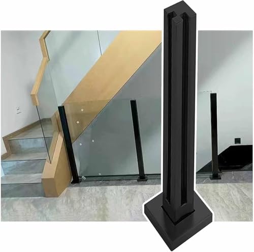 DECAKE Glaszaunpfosten, robuster schwarzer Glasbalustradenpfosten für Innenflur-Balkonzäune, quadratische Glasplatte, Klemmen, Säulensatz mit G-System DECAKE Glaszaunpfosten, robuster schwarzer Glasbalustradenpfosten für Innenflur-Balkonzäune, quadratische Glasplatte, Klemmen, Säulensatz mit G-System von DECAKE