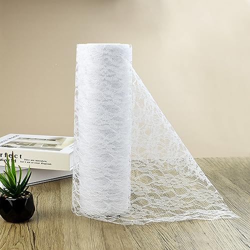 DECARETA 1 Rolle Tischläufer Weiss Spitze Tischband Spitzenband Weiß 30 cm x 20 m Spitzenläufer Dekostoff Spitzenstoff Vintage Spitze Tischdeko Spitzenband für Hochzeit Taufen Kommunionen DECARETA 1 Rolle Tischläufer Weiss Spitze Tischband Spitzenband Weiß 30 cm x 20 m Spitzenläufer Dekostoff Spitzenstoff Vintage Spitze Tischdeko Spitzenband für Hochzeit Taufen Kommunionen von DECARETA