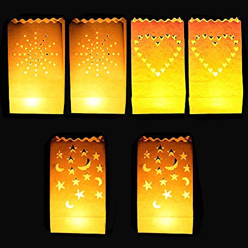 DECARETA 30 Stück Papier Lichttüten weiße Kerzentüten Lichtertüten Candle Bags für Dekoration, Geburtstag, Weihnachten, Straßenfest, Hochzeit DECARETA 30 Stück Papier Lichttüten weiße Kerzentüten Lichtertüten Candle Bags für Dekoration, Geburtstag, Weihnachten, Straßenfest, Hochzeit von DECARETA