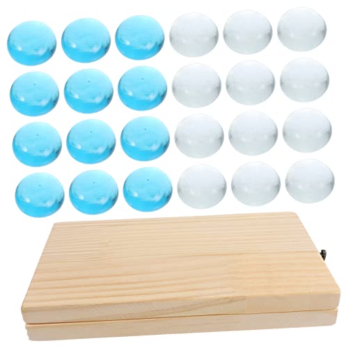 DECHOUS 1 Satz Faltbares Edelsteinschach -Schachspielzeug Mancala- aus Holz Faltbares Mancala-Brett Brettspiele aus Holz Mancala-Perlen Mancala Schach Glasperlen von DECHOUS