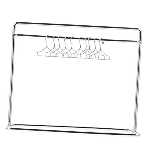DECHOUS 1 Satz Puppenkleiderbügel Puppenhaus Kleidungsständer Plüsch Puppenkleidung Puppen Kleidung Puppen Klamotten Puppenkleiderständer Puppenregal und Kleiderbügel Puppengarderobe Eisen von DECHOUS