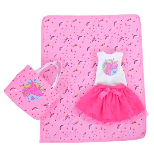 DECHOUS 1 Satz Puppenzubehör Puppenkleidung Puppen Set Puppenoutfit Puppenspielzeug Set Puppenaccessoires Kleidung für Babypuppen Mädchen Tüllrock Mädchen Tutu Stoff Rosa von DECHOUS