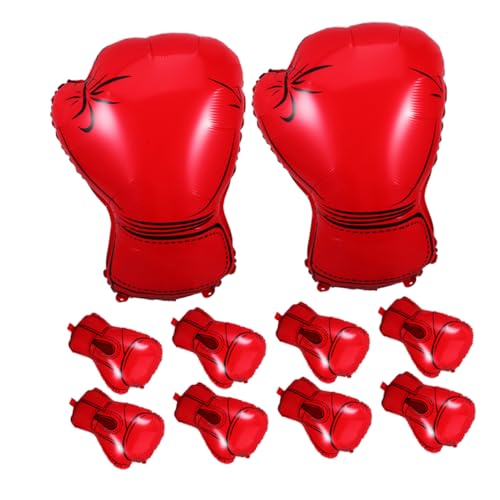 DECHOUS 10 Stück Aluminiumfolie Luftballons in Roter Boxhandschuh Form Dekorative Partyballons für Wrestling und Box Geburtstagsfeiern Sportliche Themen Dekoration für Männer und Gym von DECHOUS