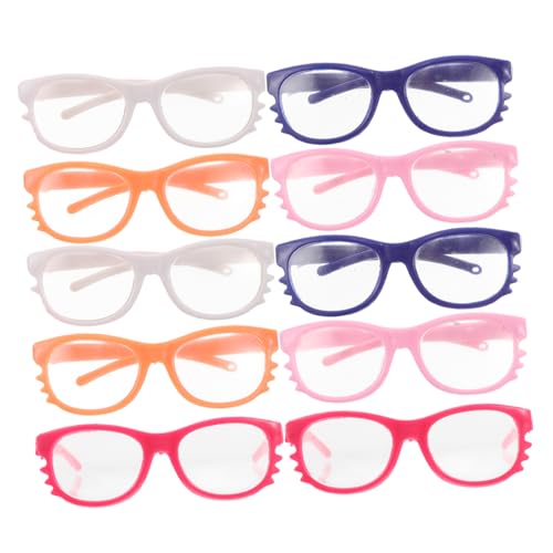 DECHOUS 10 Stück Puppe Brille Puppe Kostümzubehör Für Minipuppen Puppenbrille Requisite Prinzessin-Puppe-kostüm- Haustier Zubehör Für Die Puppenherstellung Plastik von DECHOUS